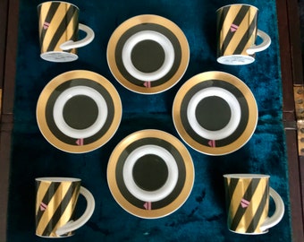 Vintage Espresso Coffee Cups and Saucers Set Rosenthal Designer
