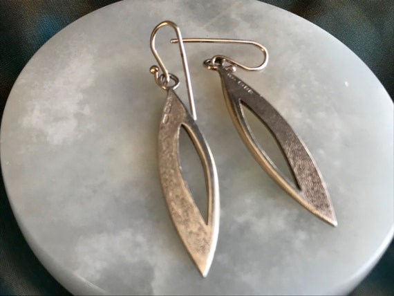 Long Drop Sterling Silver Leaf Earrings London Ha… - image 4