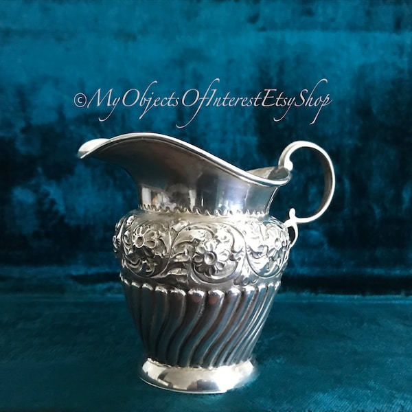 Nathan & Hayes Antique Sterling Silver Creamer Jug 1894