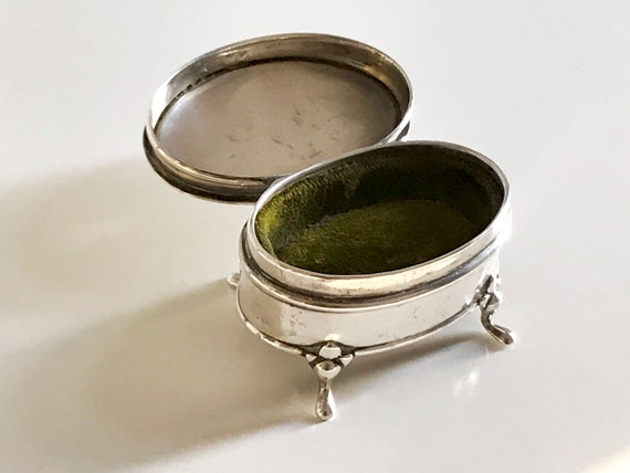 Silver Trinket Box Silver Jewelry Box Velvet Lined Jewelry Box Vintage Ring  Box Stash Box - Etsy