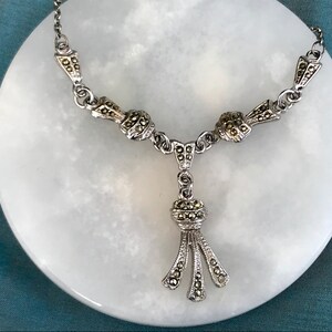 ヴィンテージ マーカサイト タッセル ネックレス アールデコ スタイル