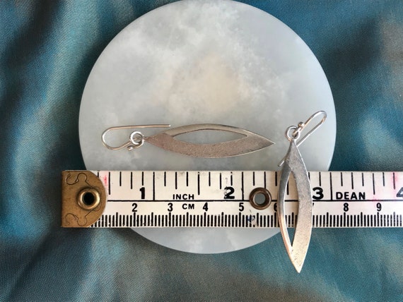 Long Drop Sterling Silver Leaf Earrings London Ha… - image 6