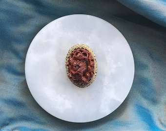 Rare Antique Georgian Gold Brooch Imperial Chinese Hediao