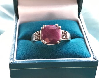 Ruby and Garnet Sterling Silver Statement Ring