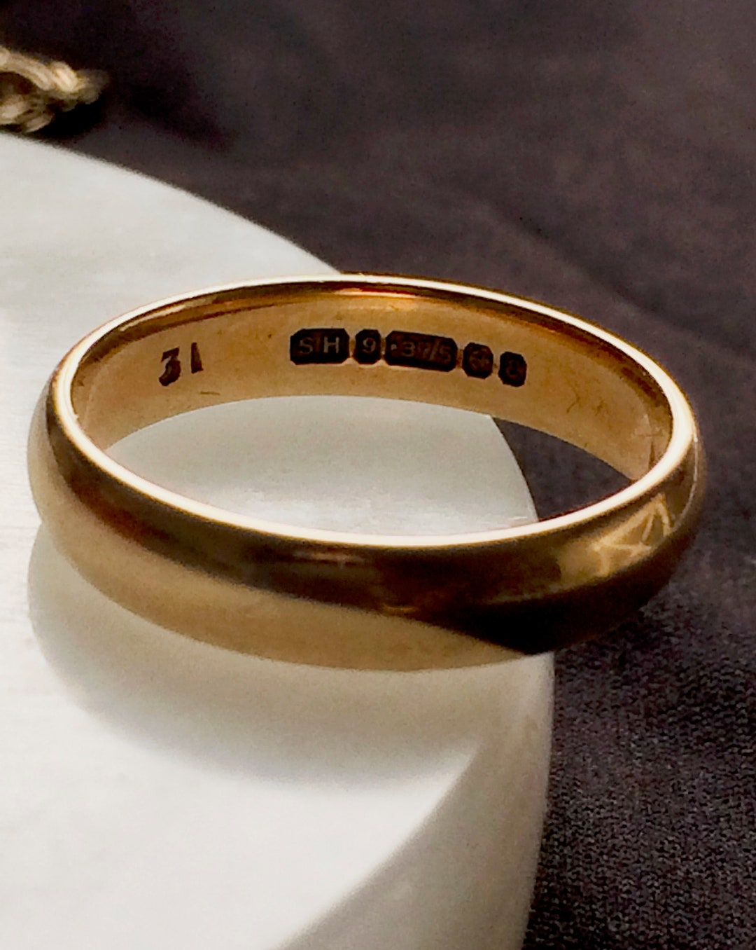 Vintage 9ct Gold Wedding Band, Birmingham 1954, Size M1/2