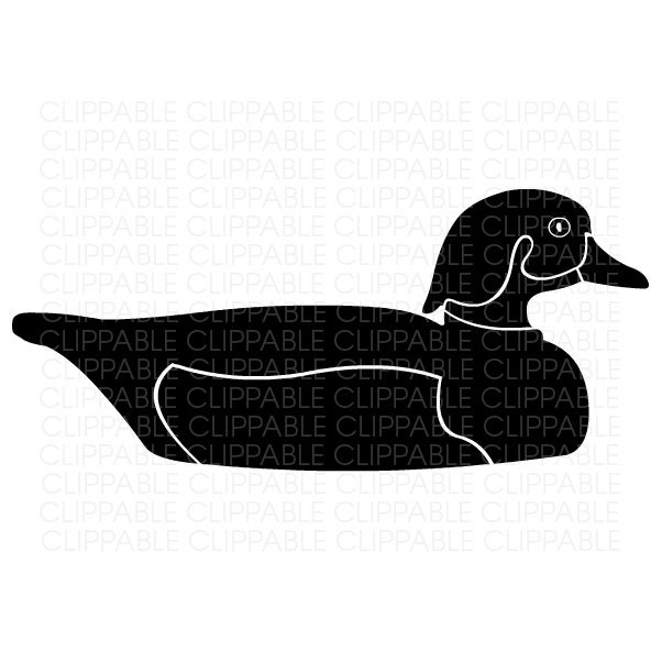 Wood Duck Decoy Clip Art Digital Graphics Instant Download Etsy