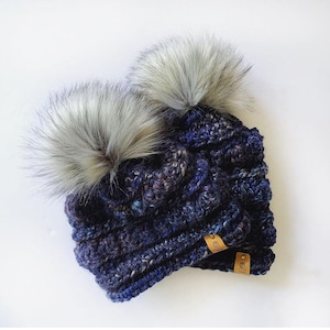 Night shadow. Bobble Hats. Crochet beanie. Baby beanie. Toddler hat. Mommy and me hats. Wholesale beanies. Tuque. Faux fur pompom.