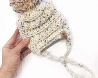 Rainbow beanie. Rainbow baby. Crochet beanie. Baby beanie. Toddler hat. Mommy and me hats. Wholesale beanies. Tuque. Faux fur pompom.