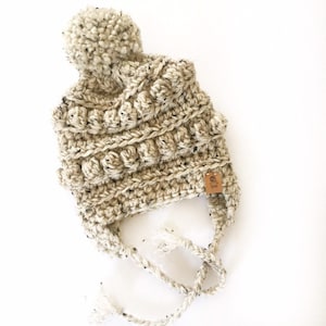 Oatmeal. Bobble Hats. Crochet beanie. Baby beanie. Toddler hat. Mommy and me hats. Wholesale beanies. Tuque. Faux fur pompom.