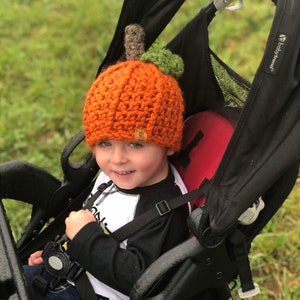 Gorro de calabaza para bebé. Gorro de calabaza para niño pequeño.