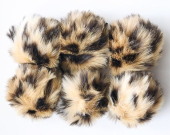 Animal Print Pompom. Animal Print Faux Fur. Leopard Pompom. Faux fur Pompom