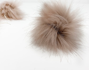 Rose faux fur pompom. Pink luxury fur  pompom. faux fur pompom.