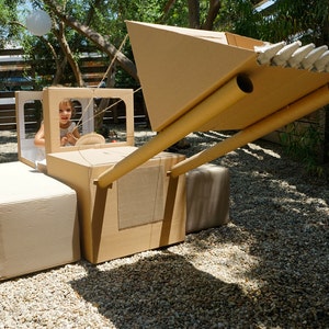 Construa seu próprio Bulldozer de caixa de papelão (e carro de caixa de papelão!) - SOMENTE INSTRUÇÕES