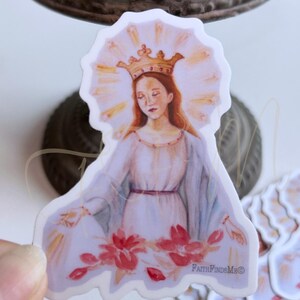 Ave Maria Mother of Mercy Our Lady Virgin Mary sticker decal skin water bottle sticker Catholic gift Catholic prayer Catholic sticker laptop
