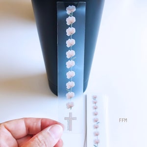 Rosary, Catholic decade sticker, Catholic laptop sticker, skin, decal, Flower Rosary Decade Sticker. Size is 5.72x.78 in.