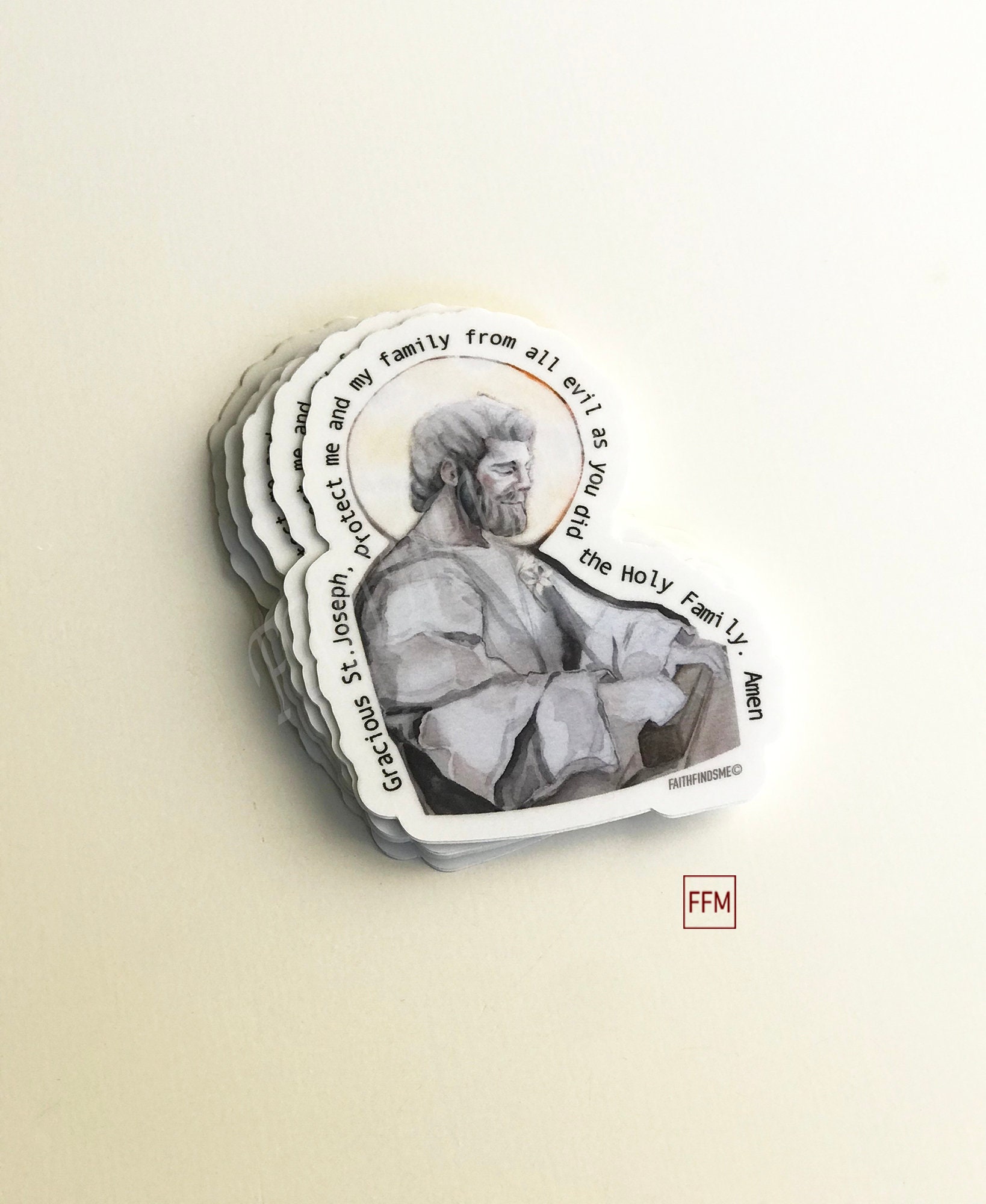 St. Joseph, Catholic Saint, Sticker, Decal, Skin. Prayer. Size 2.5x3 ...