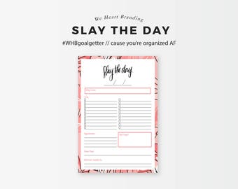 Slay the Day - Daily Planning Printable (Pink)