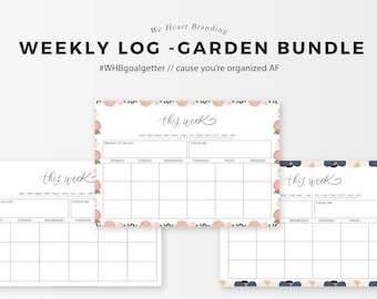 Weekly Log - Weekly Planning Printable (Garden Bundle)