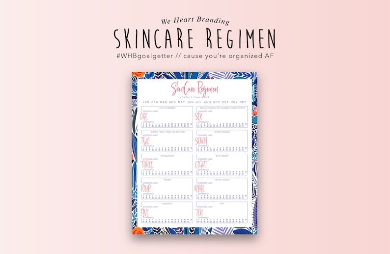 Skincare Regimen Printable Habit Tracker K-beauty 10 Step Printable - Etsy