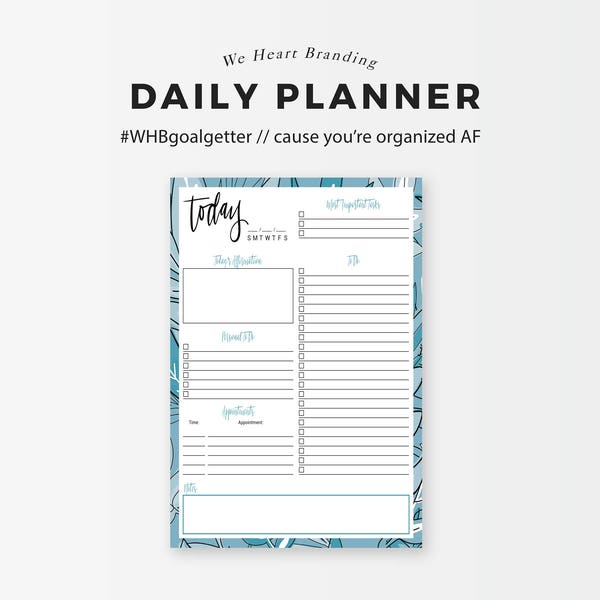 Today - Daily Planning Printable (Spiffy Blue)