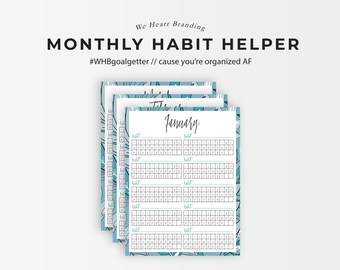 Habit Helper List - Monthly Habit and Goal Tracker