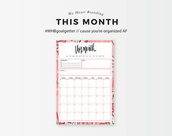 This Month - Monthly Planning Printable (Pink & Peach)