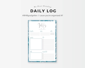 Daily Log - Daily Planning Printable (Spiffy Blue)