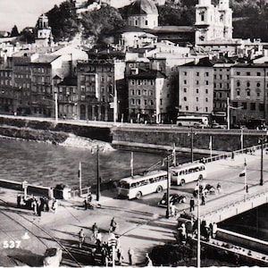 6 cartoline vintage originali Salisburgo Austria Cartoline fotografiche scritte negli anni '60 - Fortezza Staatsbrücke Spedizione gratuita