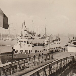 carte postale vintage 1958 Anvers Belgique Port Drijvende Le Pérouse Restaurant Flottank Ponton Steen Livraison gratuite