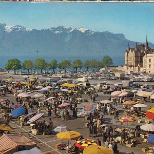 8 Vintage Postkarten Ansichtskarten Schweiz, 60er 70er 80er Jahre, Adelboden, Genf, Graubünden, Vevey, Brissago, Bern, kostenloser Versand