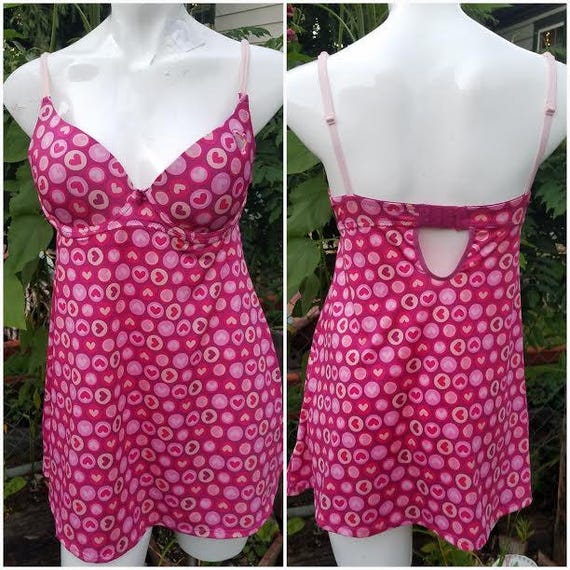 Vintage purple and pink heart lingerie size large