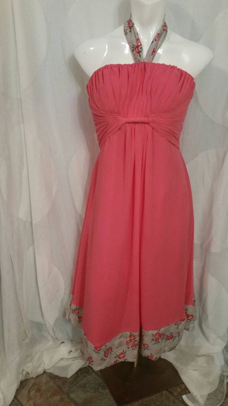 261Remade prom dress-Size 10-Peach color-Flower | Etsy