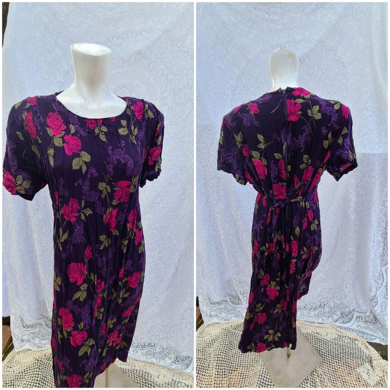 Floral vintage dress for women Womens dress size Medium,Pleated Bodice dress,Maxi Summer dress for women,Bohemian Urban Fashion Dress 7X9