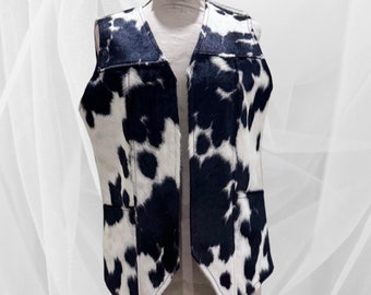 Customized Rustic Western Cowhide Leather Vest – Handmade Hair on Hide Men’s Fashion Vest