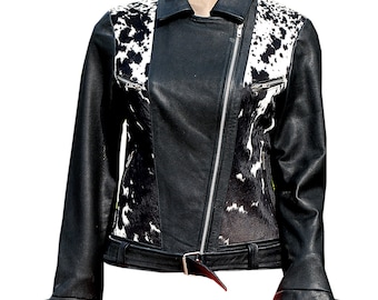 Women's Genuine Lambskin Leather Motorcycle Slim fit Designer Biker Jacket