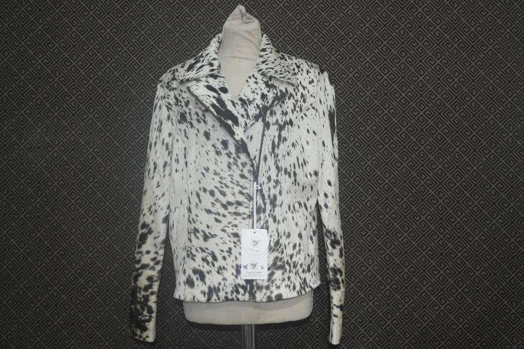 CROPPED BOWERY JACKET (WHITE w/ZEBRA HAIR ON HIDE) main image 1