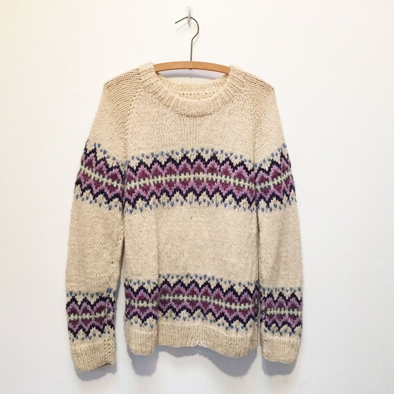 90s Cozy Geometric Nordic Motif Sweater - image 1