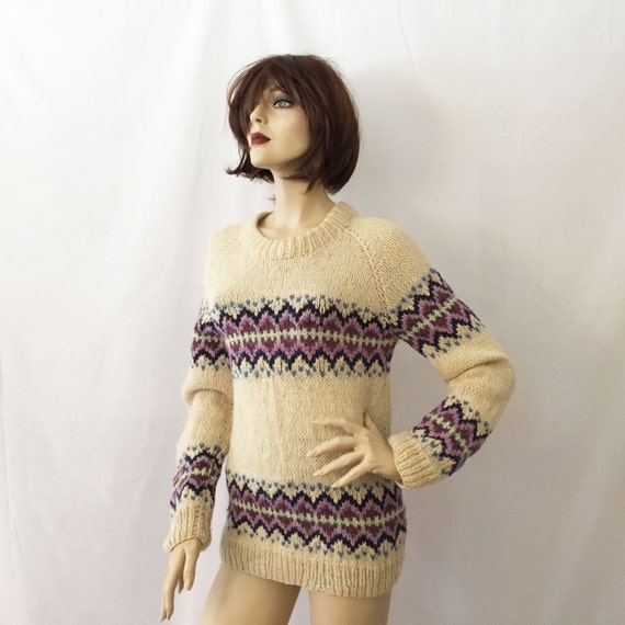 90s Cozy Geometric Nordic Motif Sweater - image 3