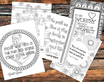LDS General Conference Quote Coloring Pages (5), Young Women Relief Society Handouts for The Church of Jesus Christ of Latter Day Saints
