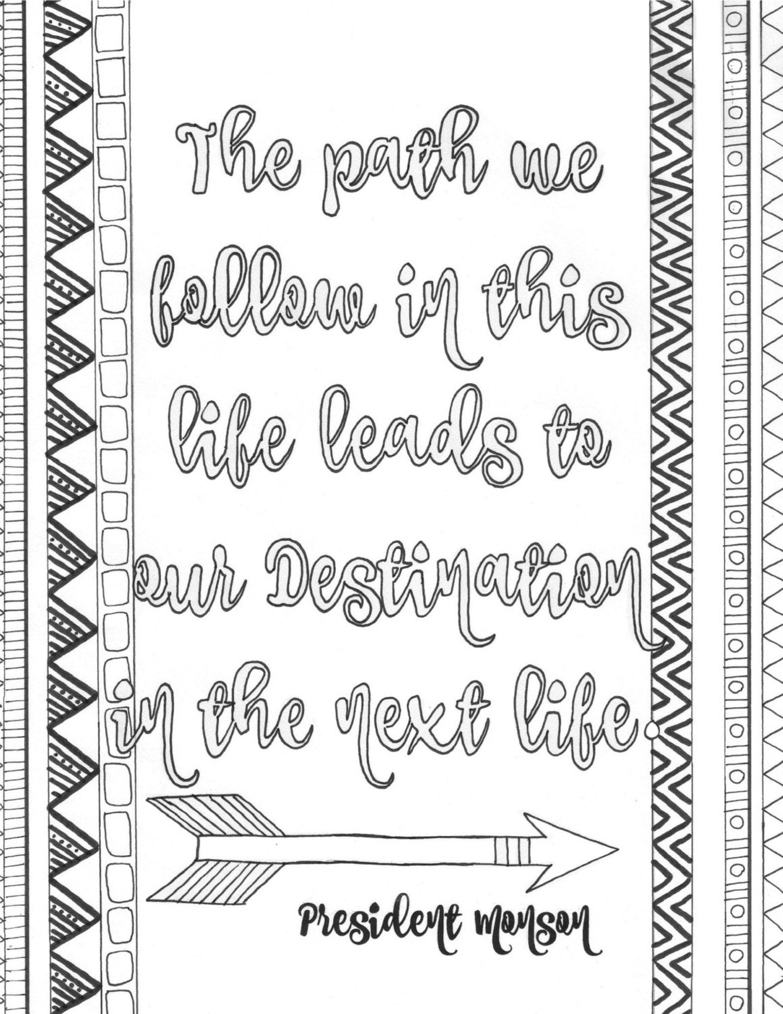 LDS General Conference Quote Coloring Pages 5, Young Women Relief