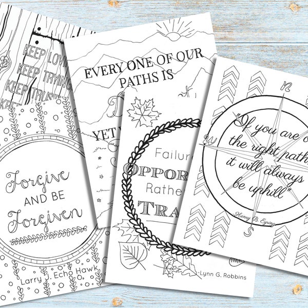 LDS General Conference Quote Coloring Pages (5), Young Women Relief Society Handouts for The Church of Jesus Christ of Latter Day Saints