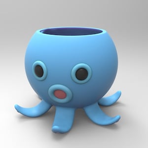 3D MODEL Cute Octopus Flower Pot Planter STL file