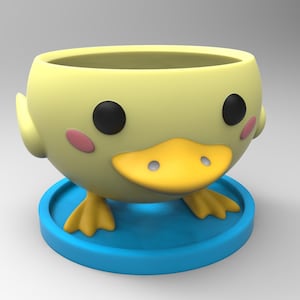 3D MODEL Cute Duck Flower Pot Planter STL file