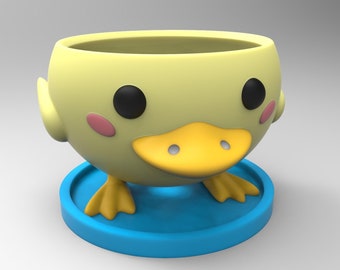3D MODEL Cute Duck Flower Pot Planter STL file