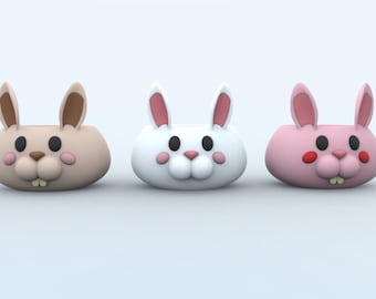 Cute Rabbit Bunny easter flower pot keychain planter pen pencil cup holder organizer stl file digital