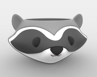 3D MODEL Cute Raccoon Flower Pot Planter