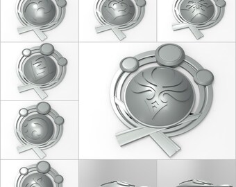 Genshin Impact Inazuma - All 7 elements - Vision - Pendant - Amulet - Element - STL FILE - Cosplay