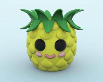 3D MODEL Cute Pineapple Flower Pot Planter pencil pen holder STL file