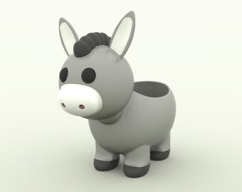 3D MODEL Cute Donkey Flower Pot Planter