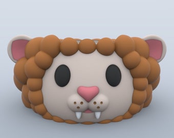 3D MODEL Cute Lion Flower Pot Planter pen pencil cup holder